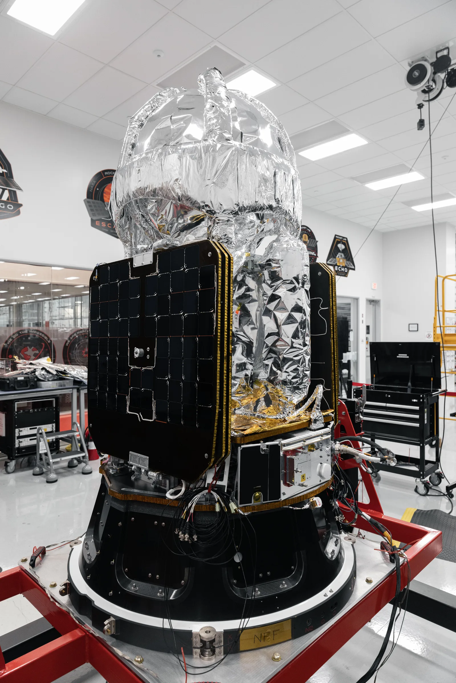 The LOXSAT payload inside Rocket Lab's Spacecraft Production Complex in Long Beach, California, March 2026