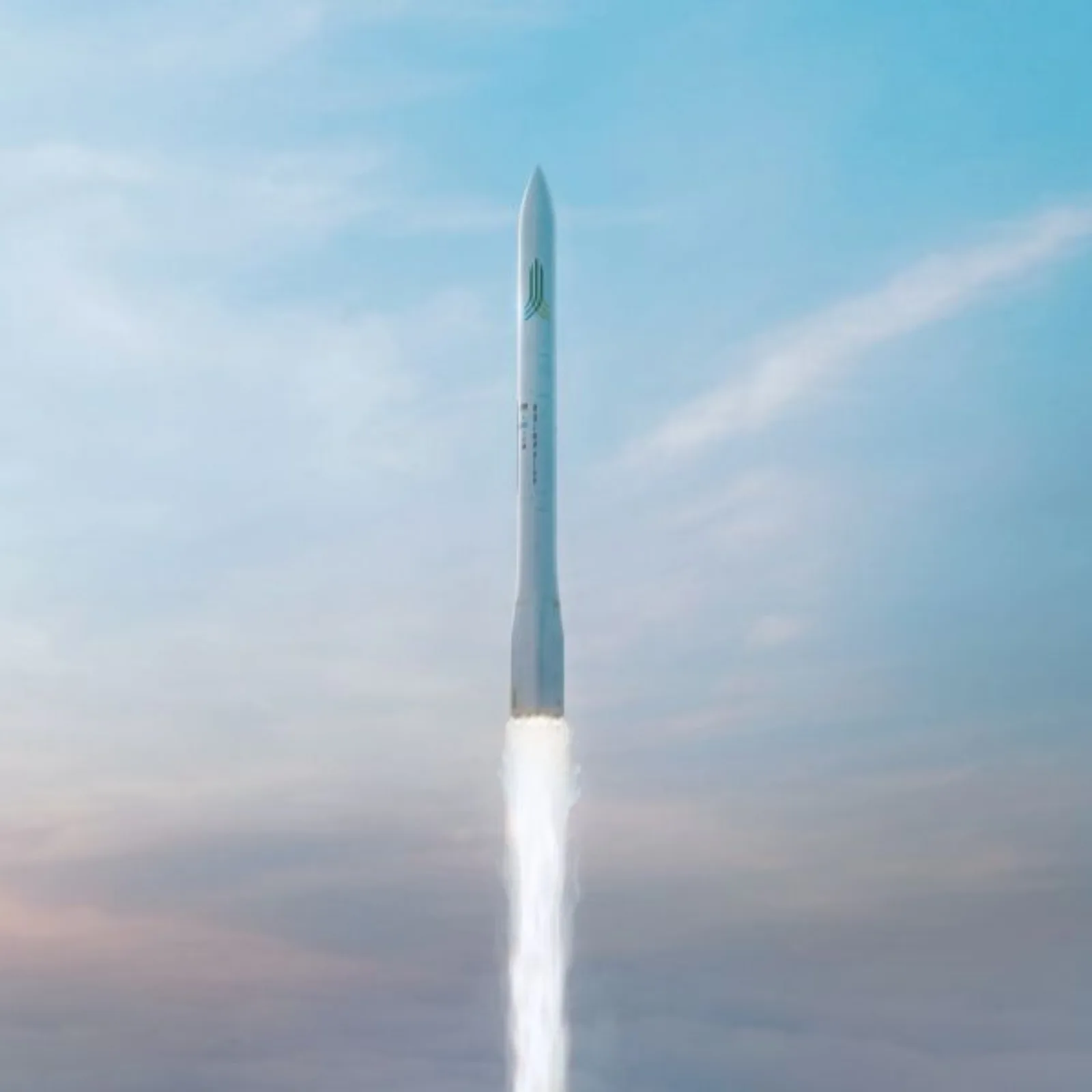Rendering of the HyImpulse SL1 small launch vehicle climbing after liftoff