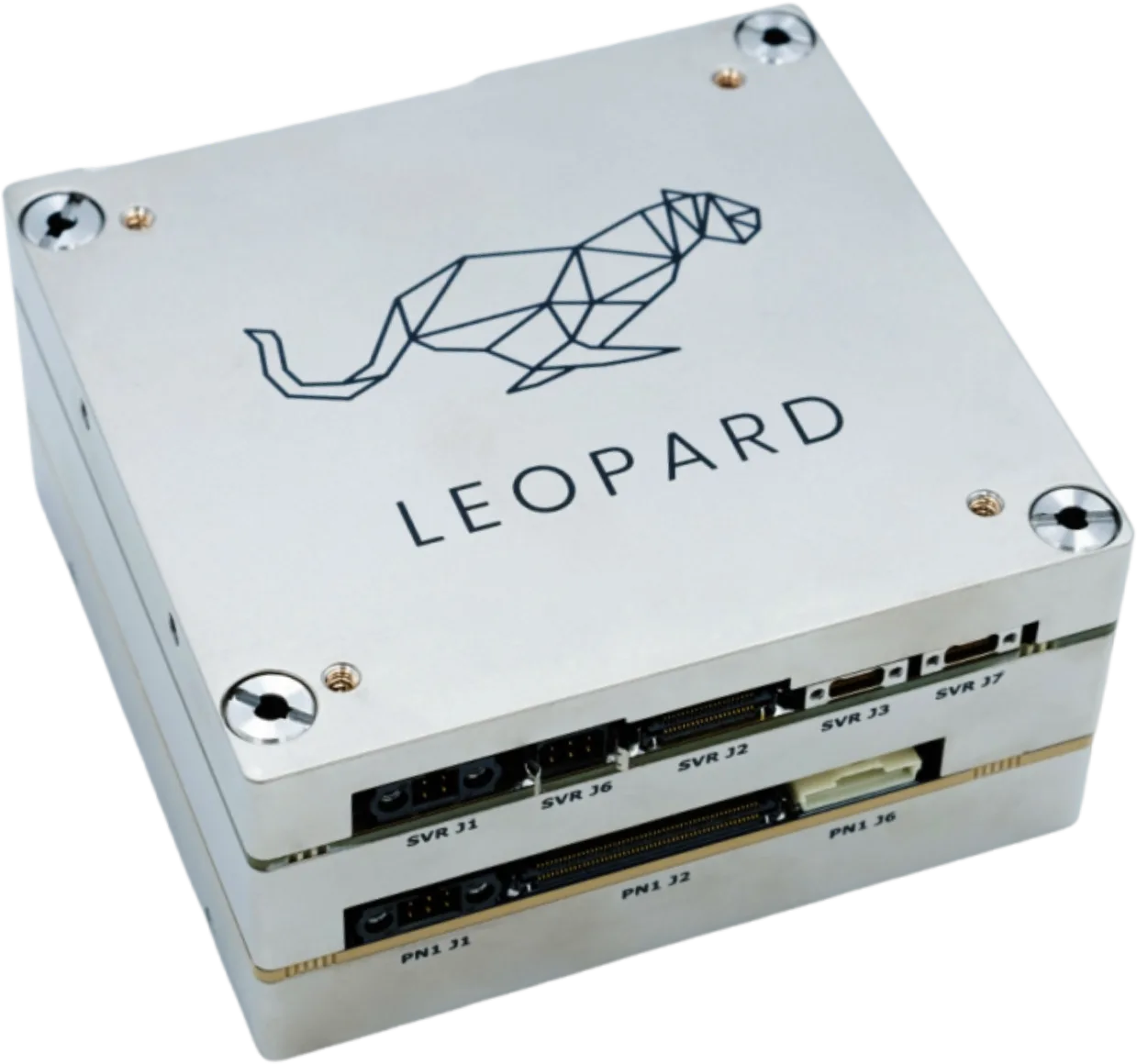 KP Labs Leopard onboard data processing unit, a compact metal electronics box