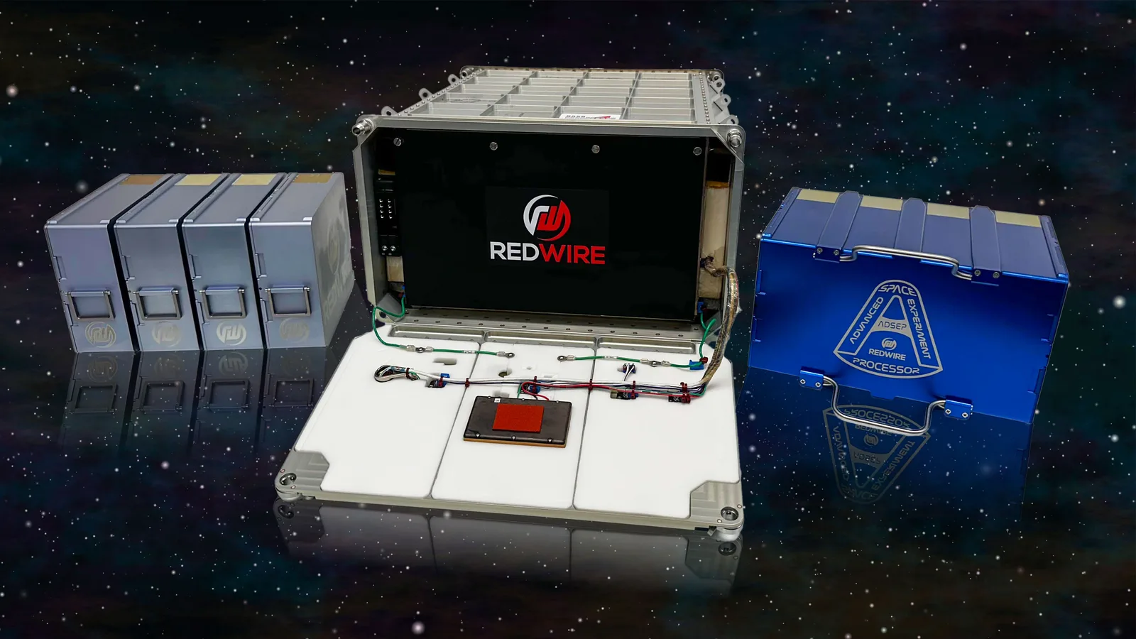 Redwire PIL-BOX crystal-growth chambers shown beside the ADSEP processor and Industrial Crystallization Cassette