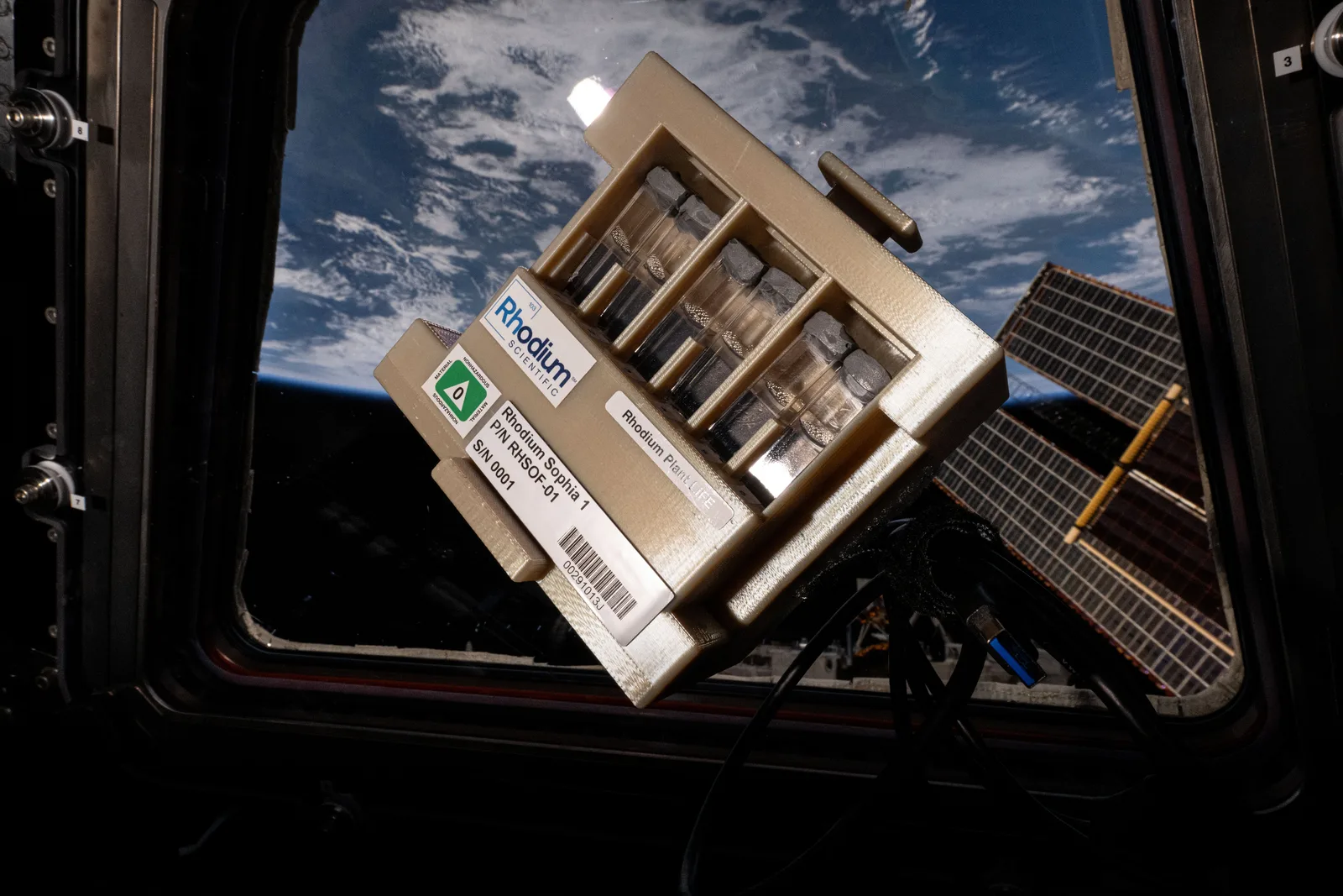 Rhodium Plant LIFE plant-growth experiment hardware aboard the International Space Station