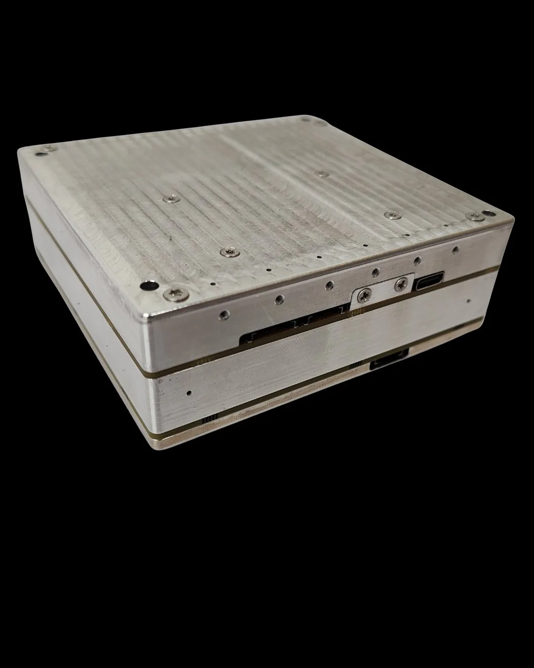 Scalable Compute Platform flight unit, a machined aluminum electronics enclosure