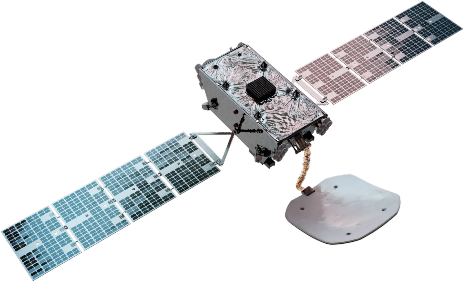 Rendering of the HummingSat small geostationary telecommunications satellite